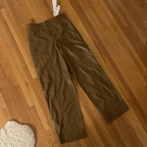 Vince Leather Seamfront Trousers/Pants - Picture 4 of 5